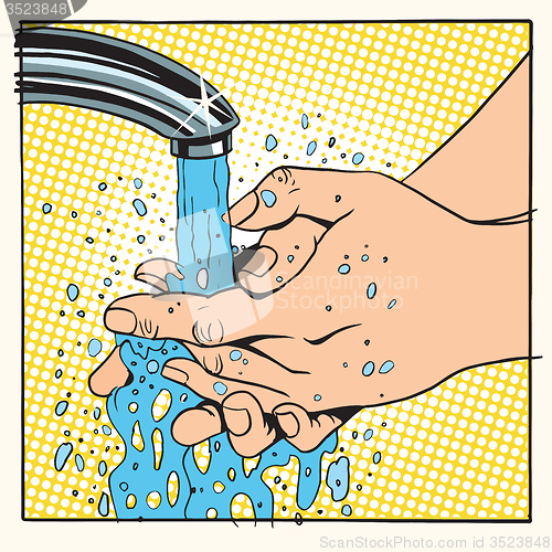 Image of Hand hygiene wash under water