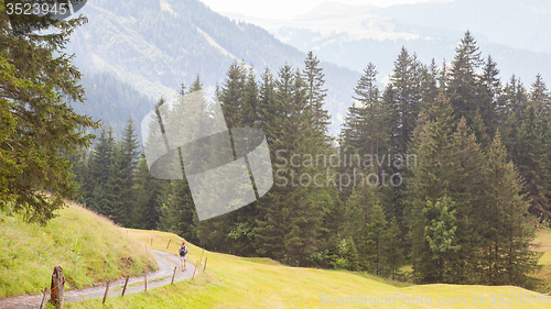 Image of Hiker, young woman with backpack