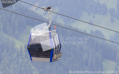 Image of Ski lift cable booth or car