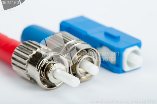 Image of fiber optic connectors, ST, SC and FC