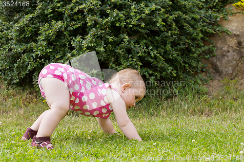 Image of Happy cute little girl outdoor