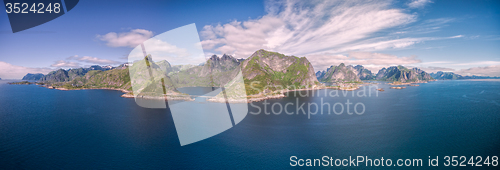 Image of Aerial panorama of Lofoten islands