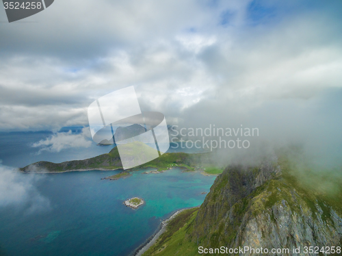 Image of Clouds above Lofoten peaks
