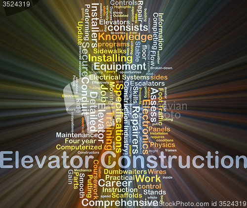 Image of Elevator construction background concept glowing