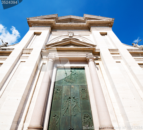 Image of column old architecture in italy europe milan religion       and