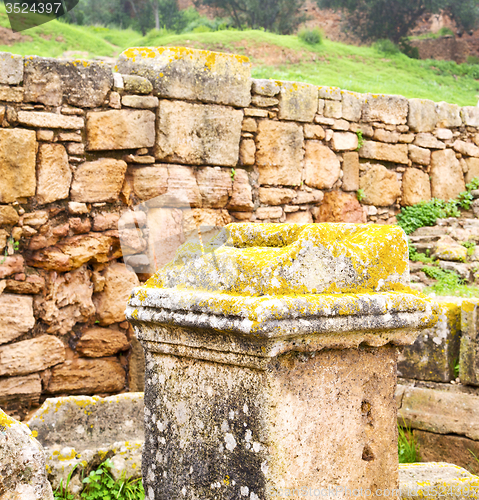 Image of chellah  in morocco africa the old roman deteriorated monument a