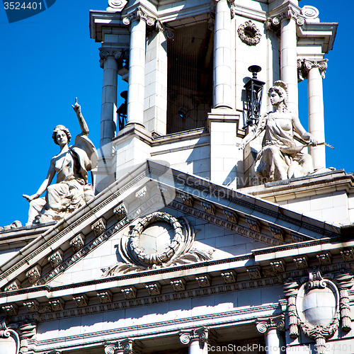 Image of exterior old architecture in england london europe wall and hist