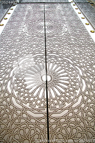 Image of gray  metal rusty      morocco in africa the old wood   