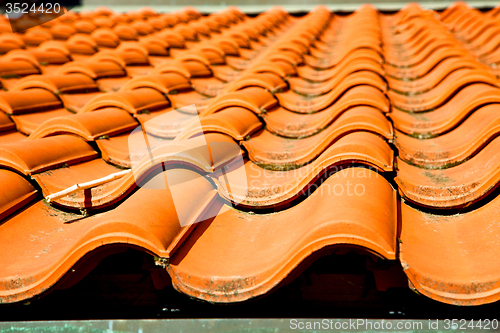 Image of old roof in  the line   diagonal architecture
