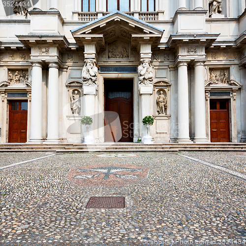 Image of column old architecture in italy europe milan religion       and