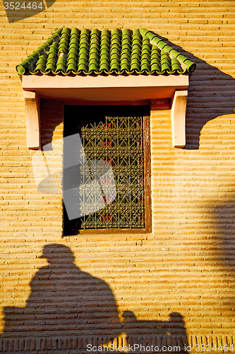 Image of  window in morocco   and old wal brick historical