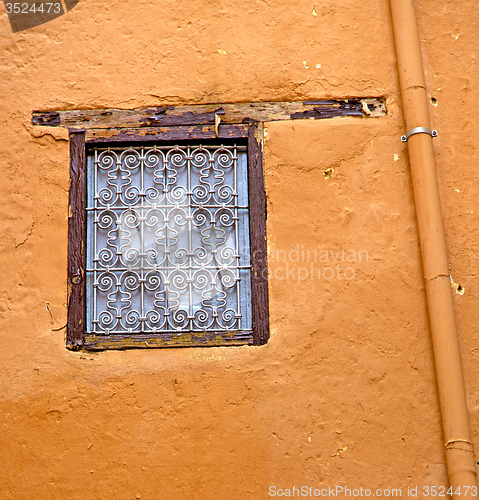 Image of  window in morocco africa  orange   historical