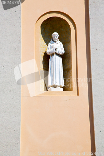 Image of marble in old historical   milan and statue