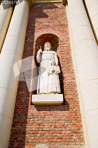 Image of marble in  historical construction  and statue