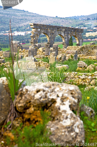 Image of volubilis in morocco africa roman deteriorated monument  site