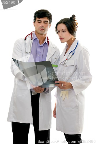 Image of Doctors discuss patient x-ray