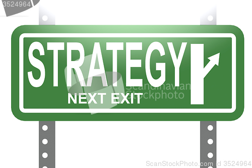 Image of Strategy  green sign board isolated