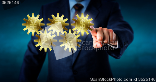 Image of Major Currencies Interlocking Like A Gear Train