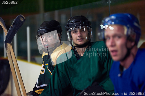 Image of ice hockey players on bench