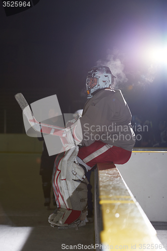 Image of ice hockey players on bench