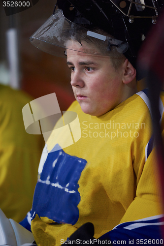 Image of ice hockey players on bench