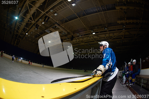 Image of ice hockey players on bench