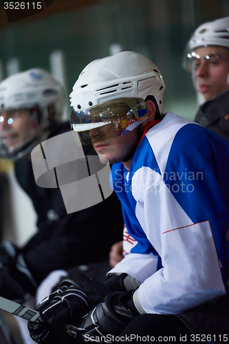 Image of ice hockey players on bench