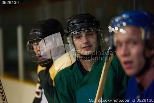 Image of ice hockey players on bench