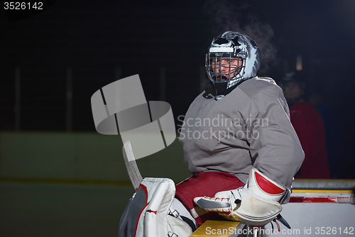 Image of ice hockey players on bench