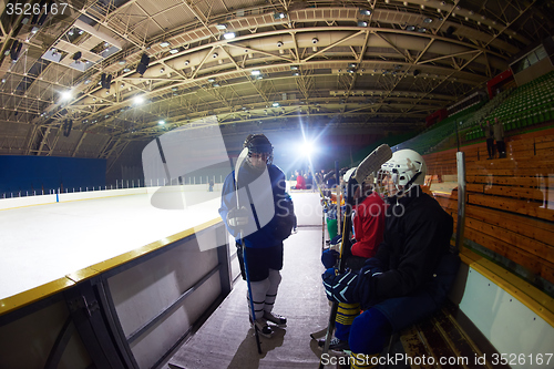 Image of ice hockey players on bench