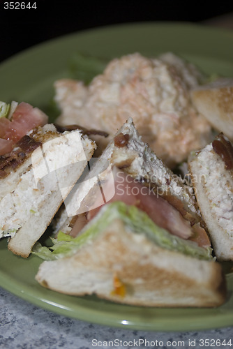 Image of chicken salad triple decker sandwich