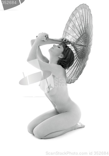 Image of monochrome umbrella pin-up #2