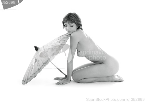 Image of monochrome umbrella pin-up