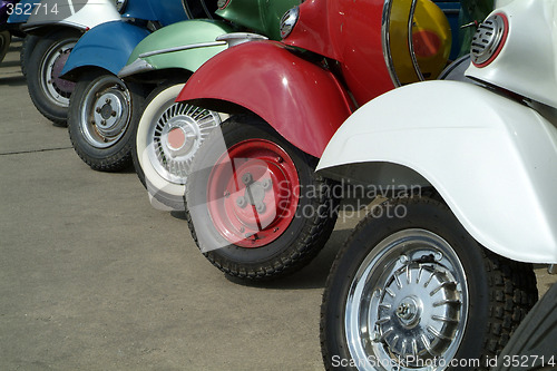 Image of Front wheels of scooters