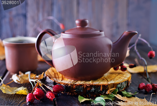 Image of fresh tea in teapot