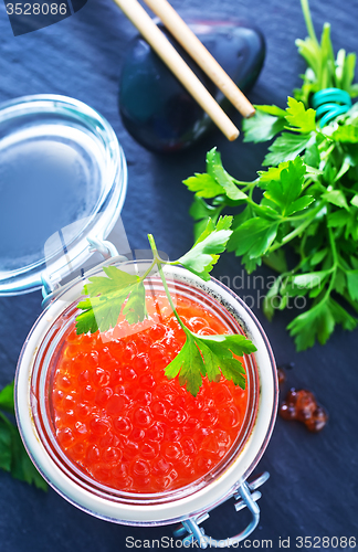 Image of red salmon caviar