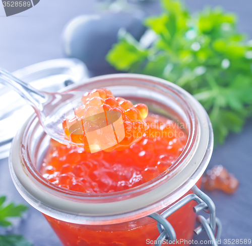 Image of red salmon caviar