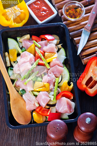 Image of raw meat with vegetables 