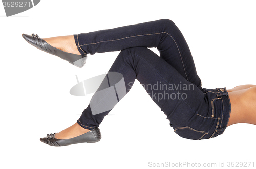 Image of Body part of the legs and butt of woman.