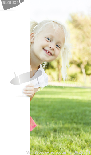 Image of Cute Little Girl Holding White Board with Room For Text