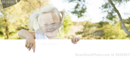 Image of Cute Little Girl Holding White Board with Room For Text