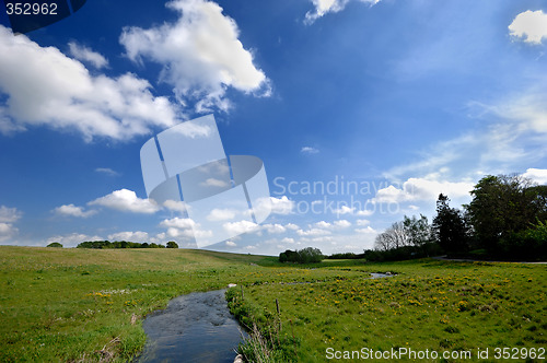 Image of River and cloudy sky