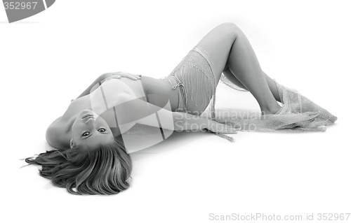 Image of monochrome fishnet girl