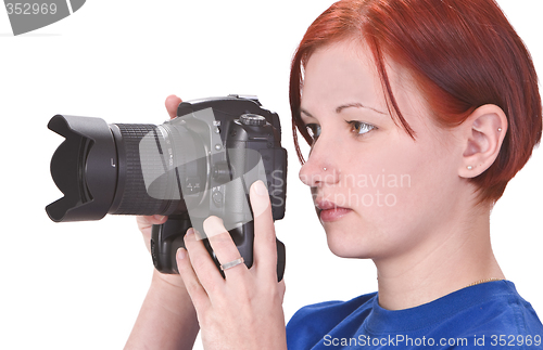 Image of Teen girl photographer