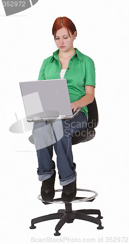 Image of Working on a laptop