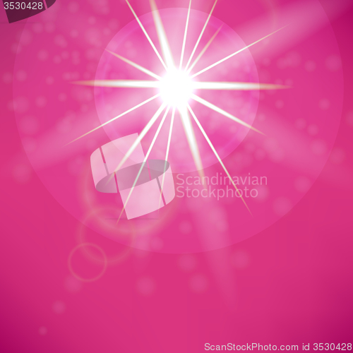 Image of Summer Sun on Pink Sky Background