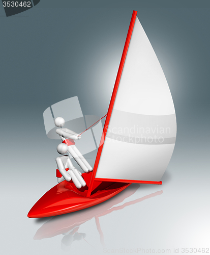 Image of Sailing 3D symbol, Olympic sports