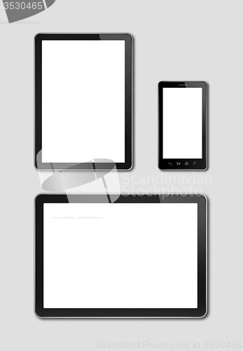 Image of smartphone and digital tablet pc mockup