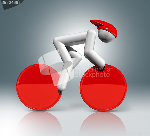 Image of Cycling Track 3D symbol, Olympic sports