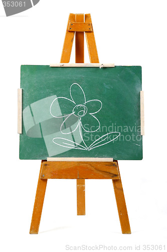 Image of flower on chalk board